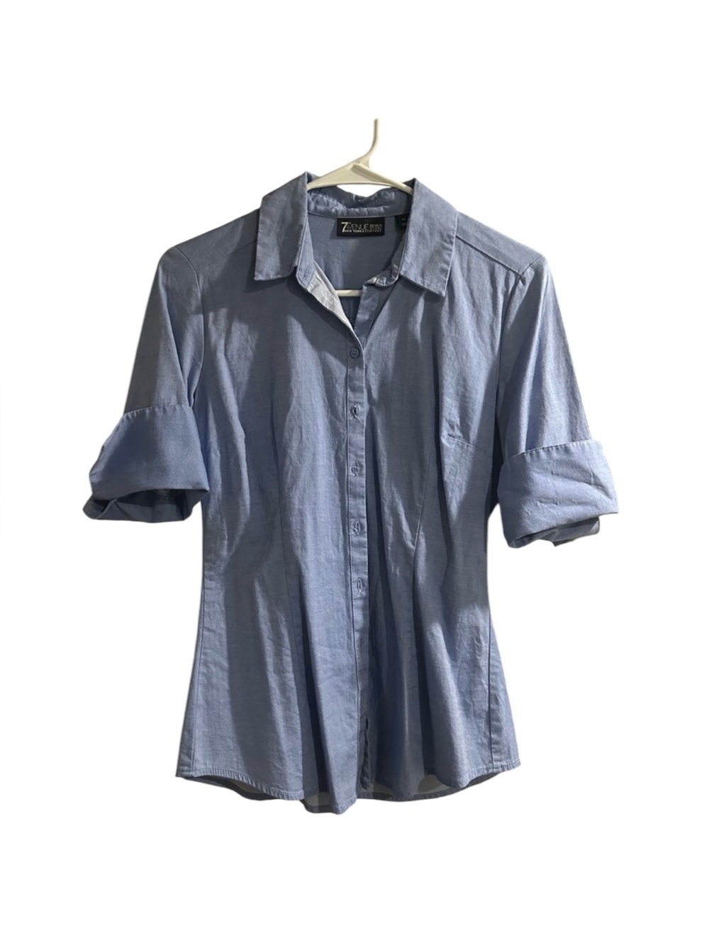 7th Avenue Blue Button Down Shirt for Women
